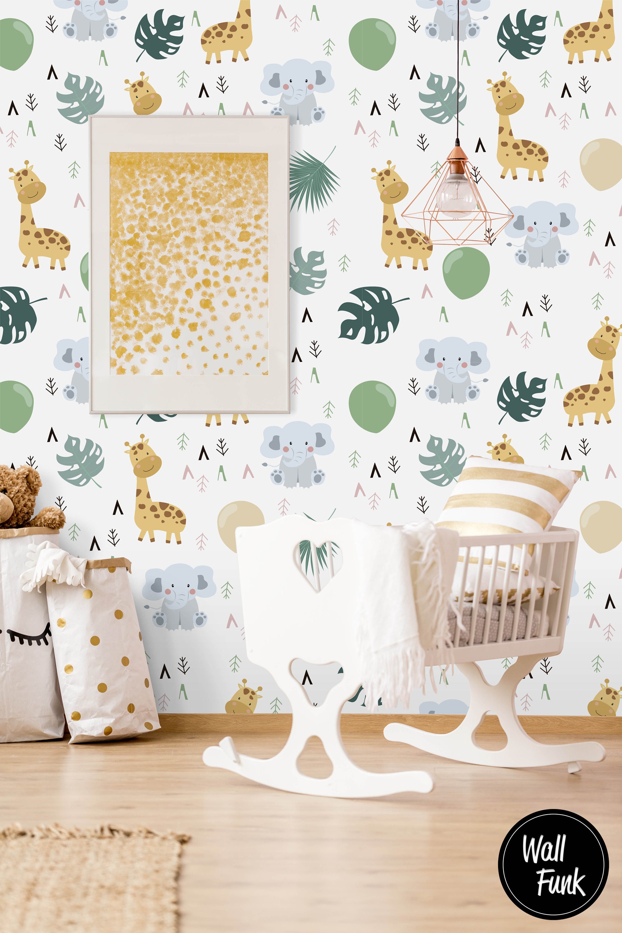 Safari Nursery Wallpaper Jungle Nursery Wallpaper Childrens Etsy UK