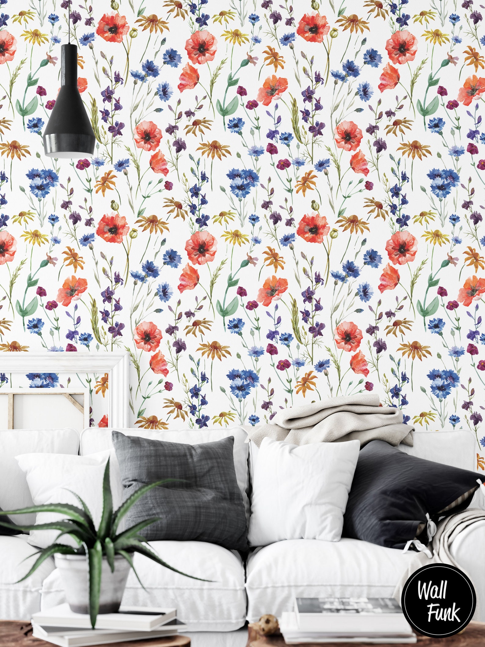 Poppy Floral Wallpaper Poppy Wallpaper Poppy Floral | Etsy UK