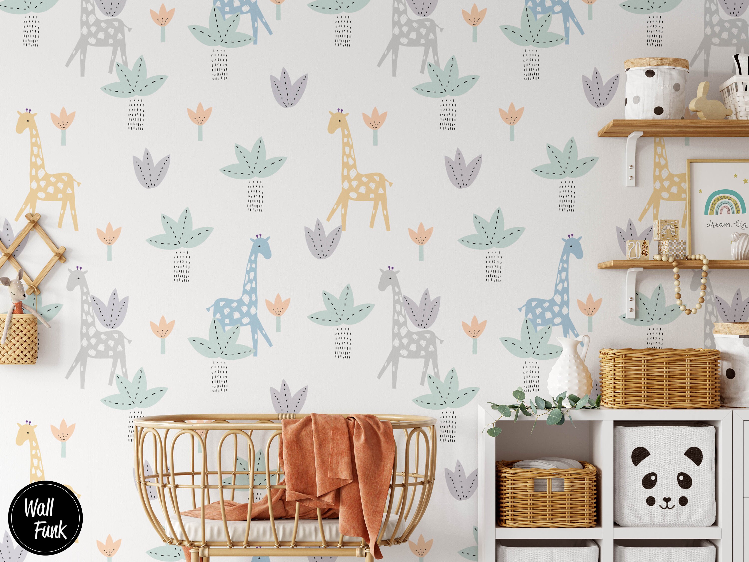 Safari Nursery Wallpaper Jungle Nursery Wallpaper Childrens - Etsy UK