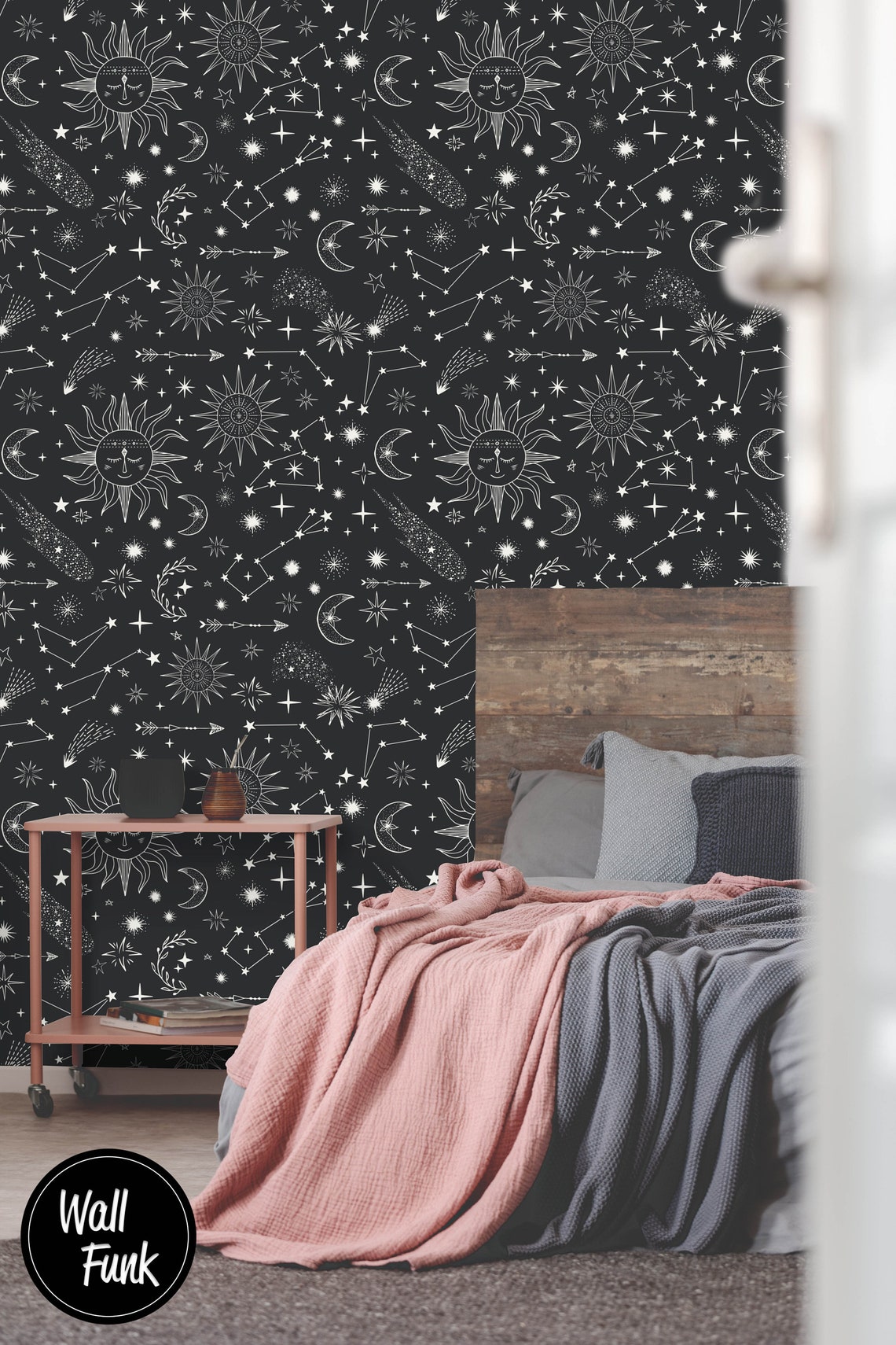 Removable Boho Wallpaper Water Activated Temporary Stick on Etsy UK