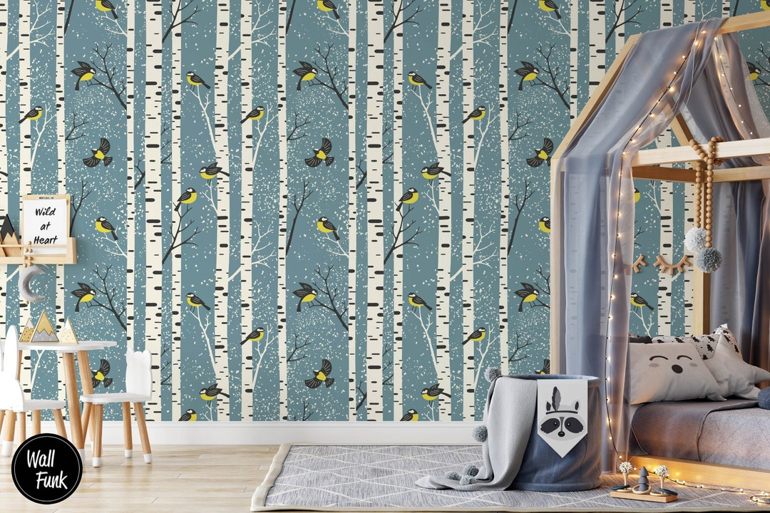 Forest Nursery Wallpaper, Removable Wall Mural Nursery, Custom Nursery ...