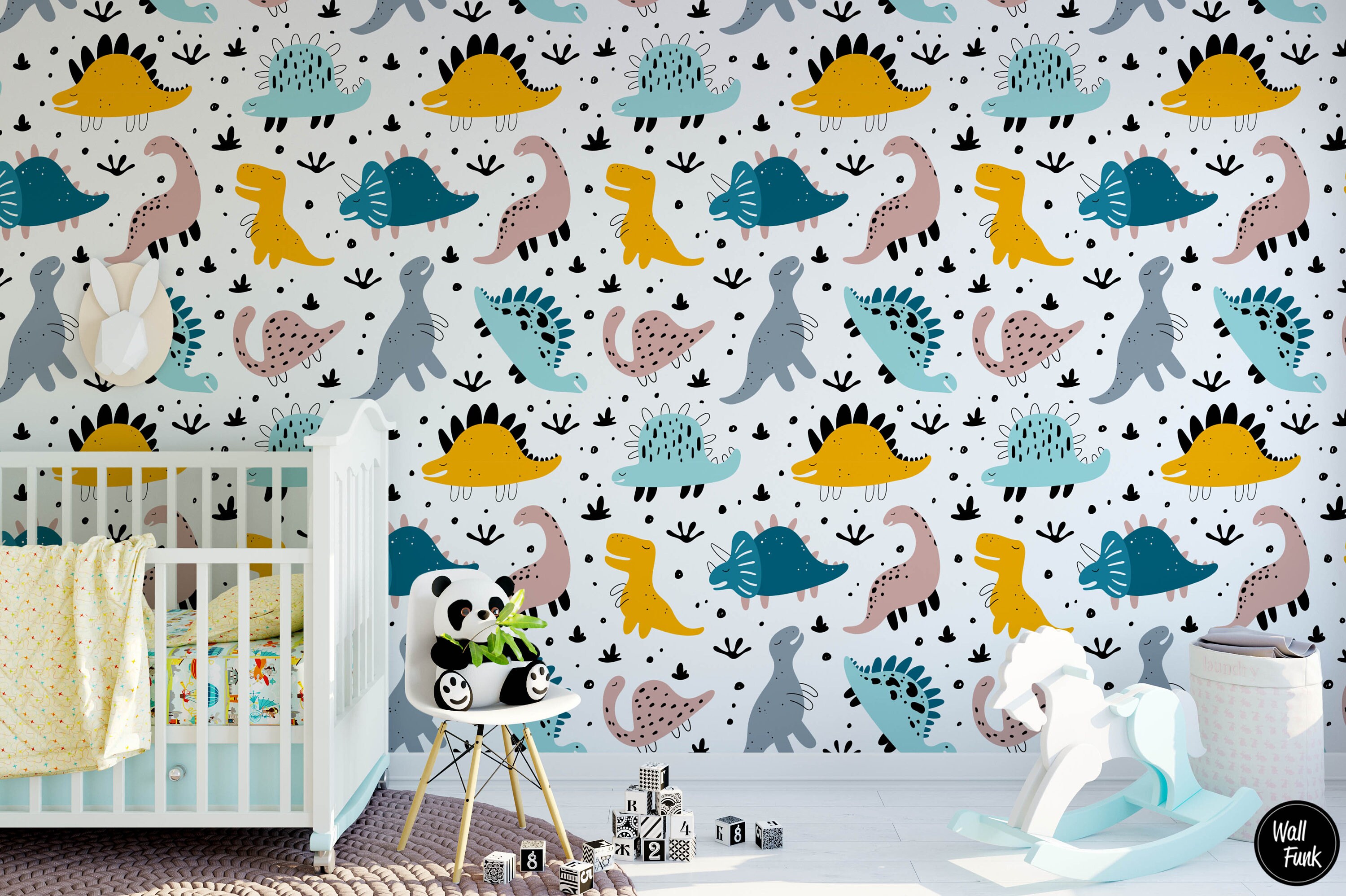 Dinosaur Wallpaper Removable Dinosaur Nursery Wallpaper Etsy