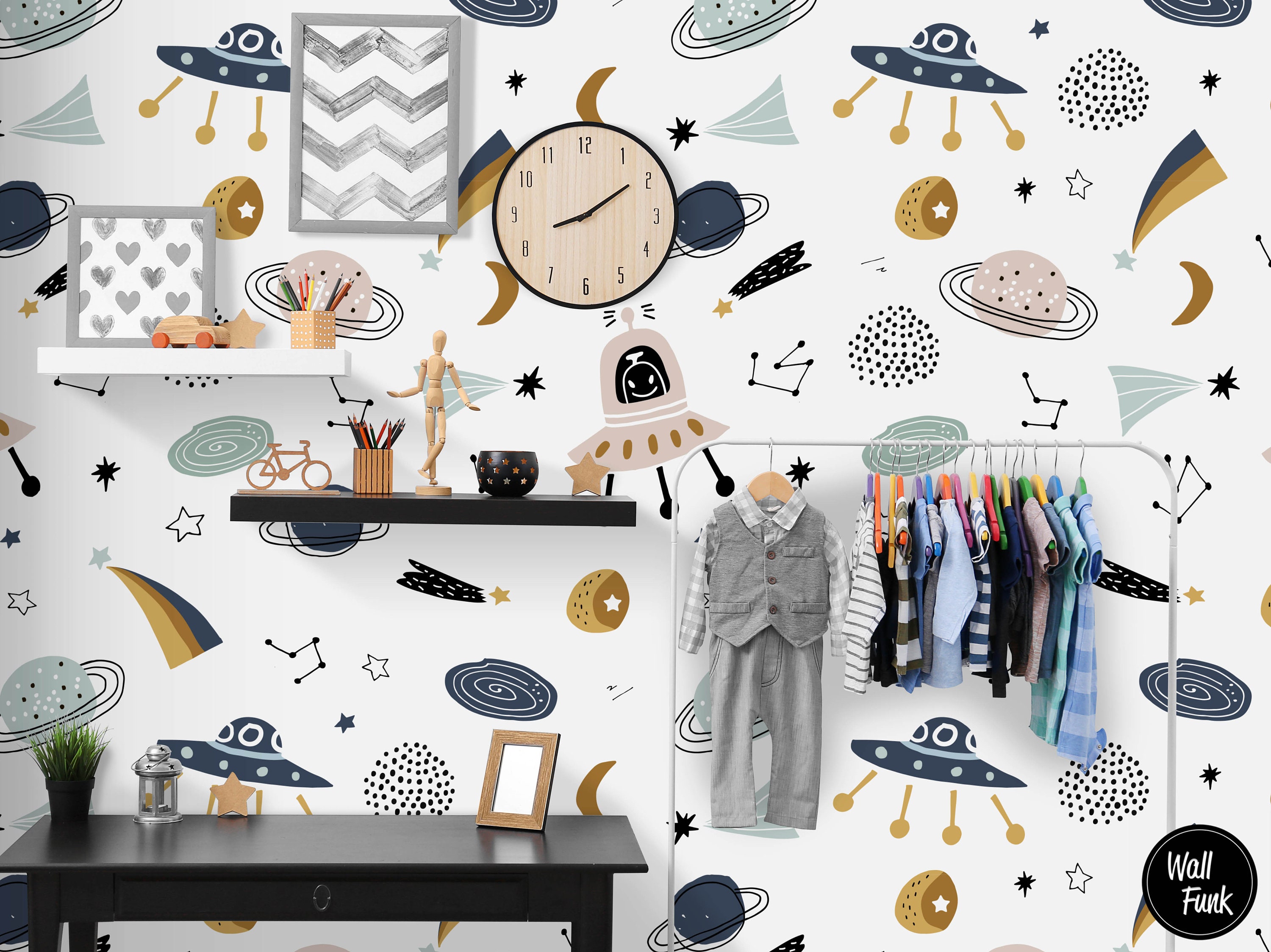 Alien Nursery Wallpaper Space Nursery Wallpaper Nursery Etsy