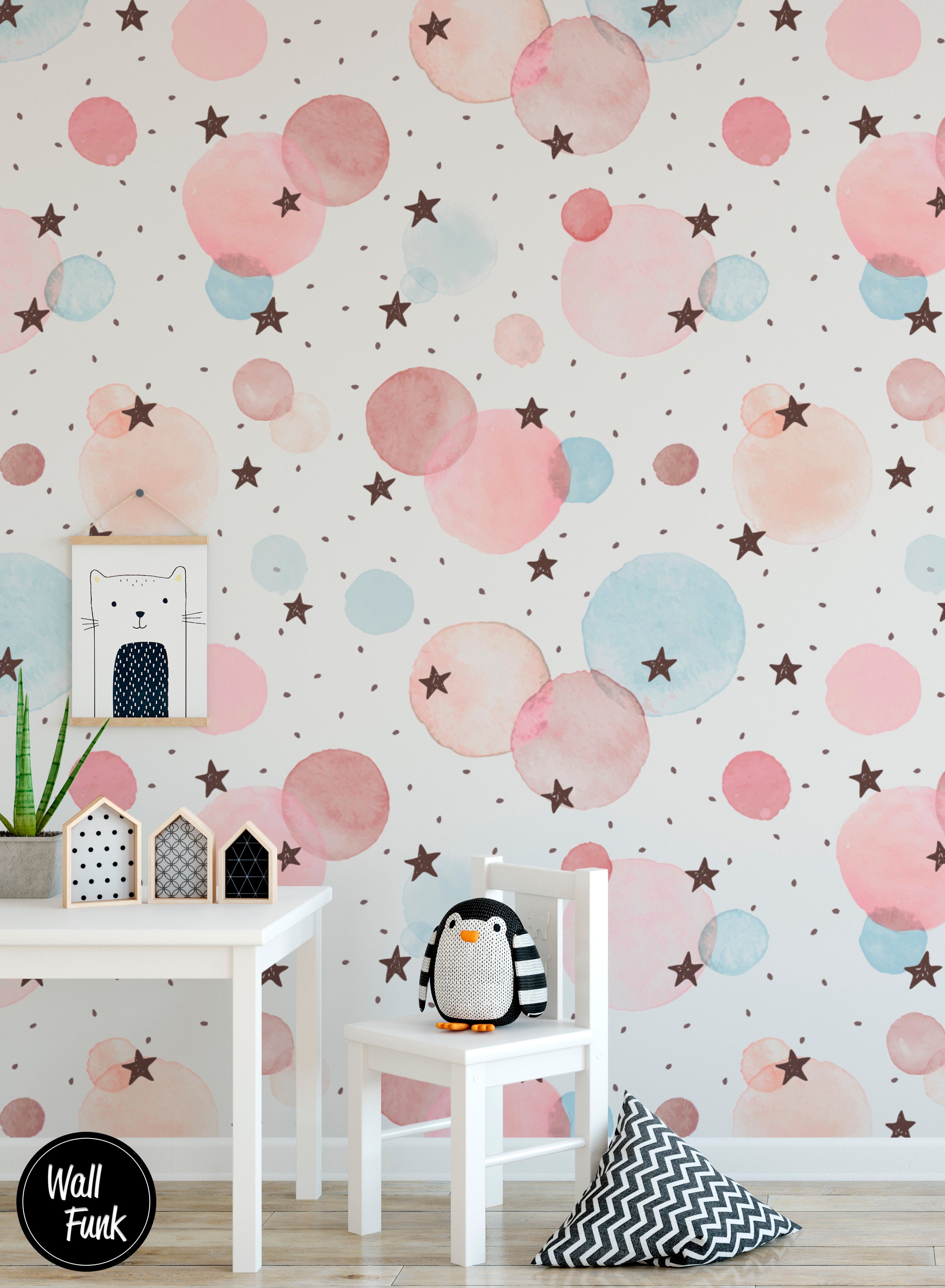 Polka Dot Nursery Wallpaper Removable Nursery Wallpaper Etsy