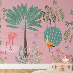 Safari Nursery Wallpaper, Jungle Nursery Wallpaper, Childrens Safari Nursery Wallpaper, Children's Removable Custom Nursery Wallpaper N#440