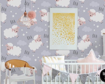 Sheep Nursery Wallpaper Removable Wall Mural Nursery Custom - Etsy Sweden Sheep Nursery Wallpaper Removable Wall Mural Nursery Custom - Etsy Sweden