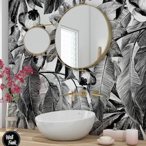 Fond d'écran floral amovible, bâton temporaire activé par l'eau sur le décor mural floral de papier peint, papier peint amovible floral, F #126