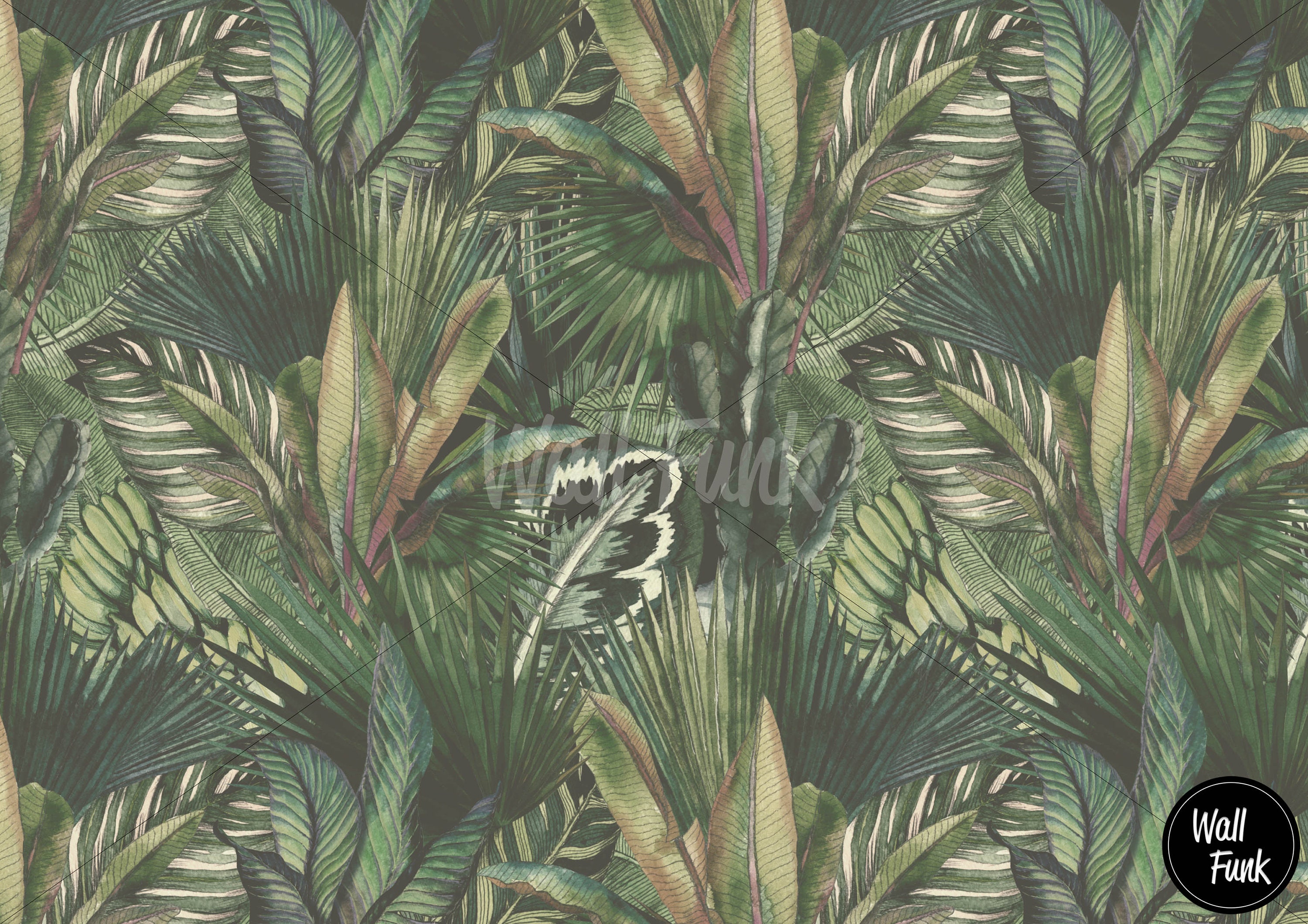 Banana Leaf Wallpaper Removable Banana Leaf Wallpaper Floral Etsy UK