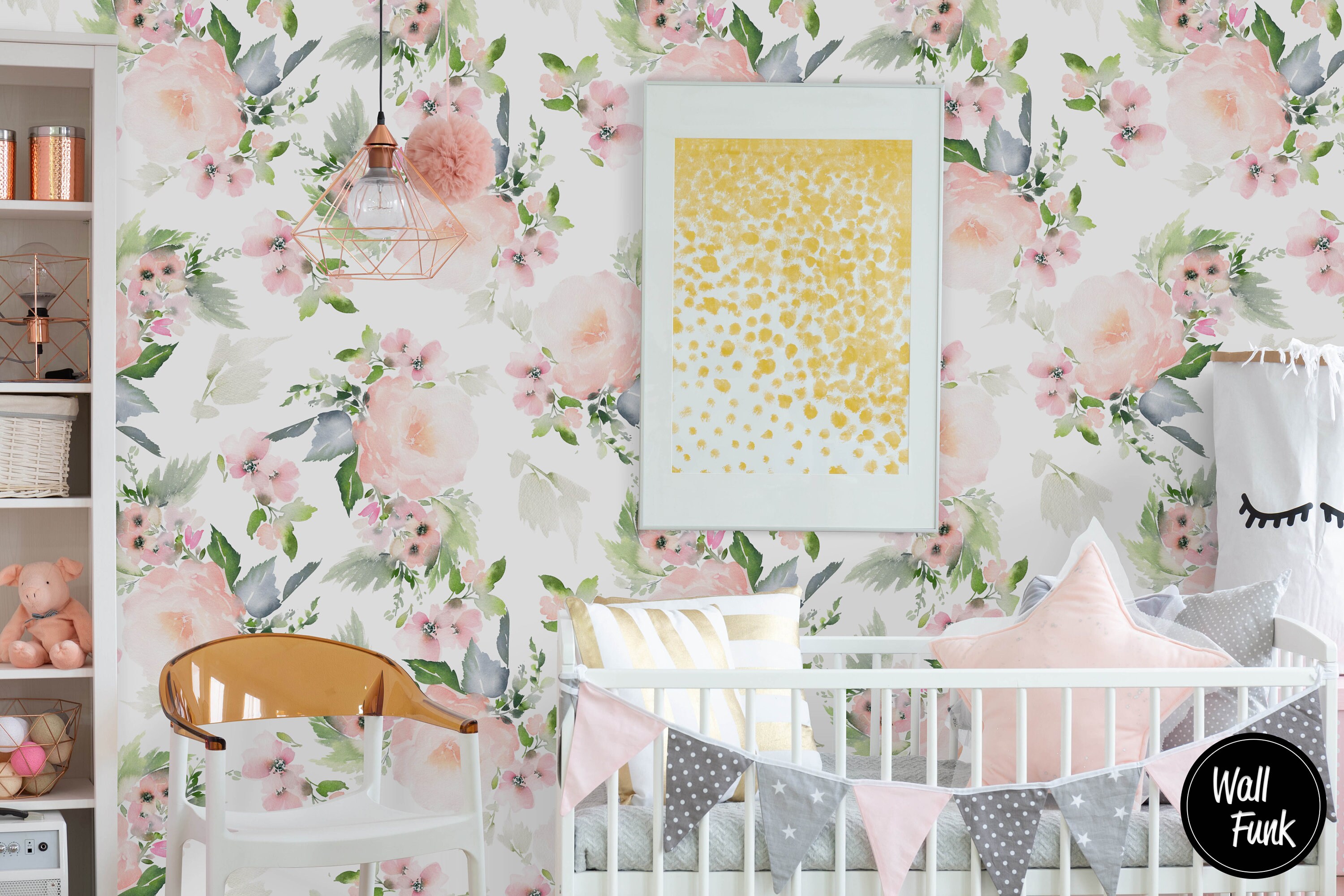 Floral Nursery Wallpaper Nursery Wallpaper Childrens Nursery Etsy UK