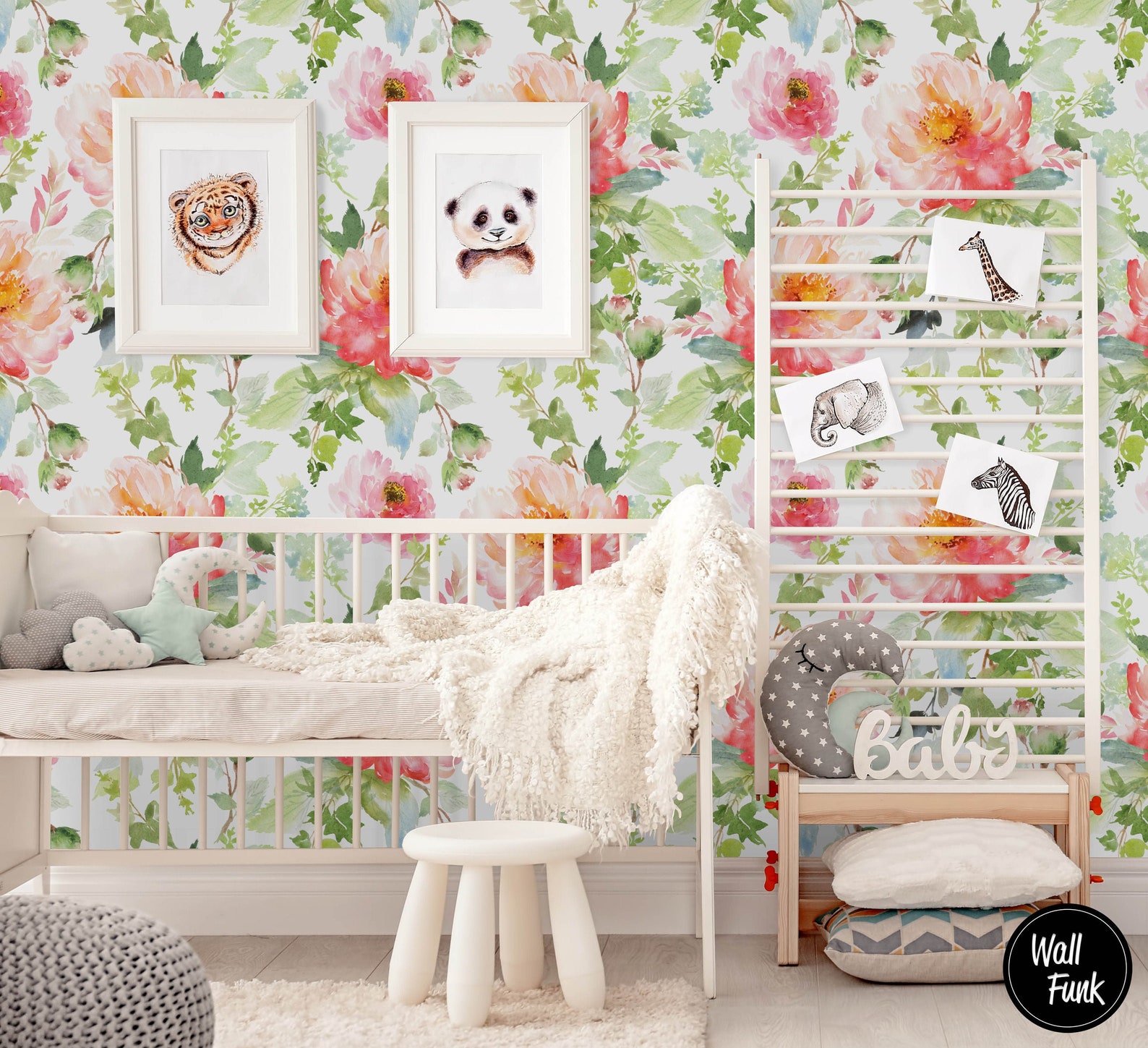 Floral Nursery Wallpaper Nursery Wallpaper Childrens Nursery Etsy