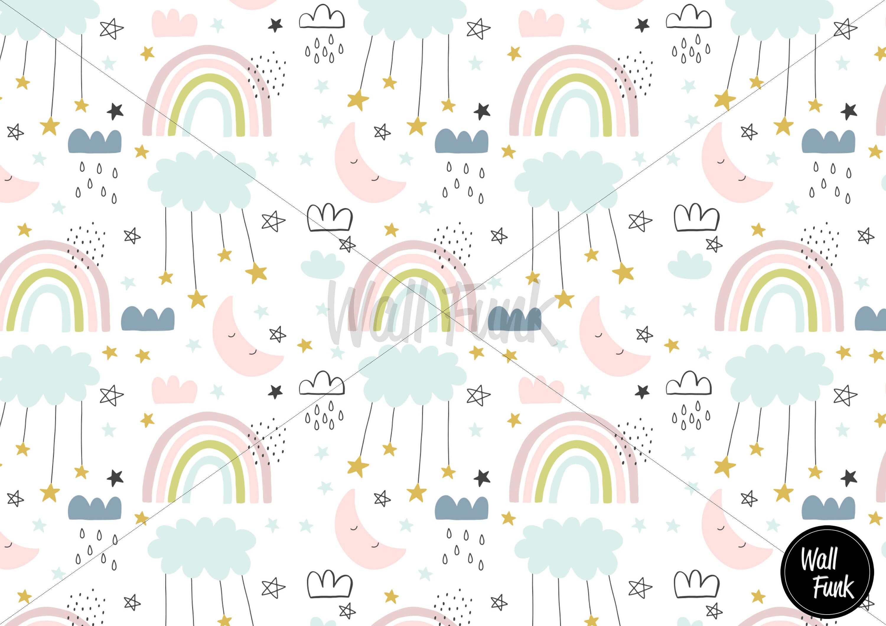 Rainbow Nursery Wallpaper Boho Nursery Rainbow Removable Etsy