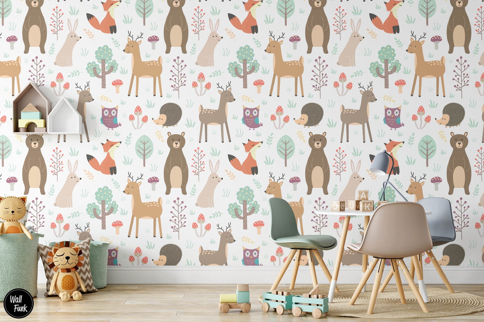 Woodland Nursery Wallpaper Removable Nursery Wallpaper Etsy