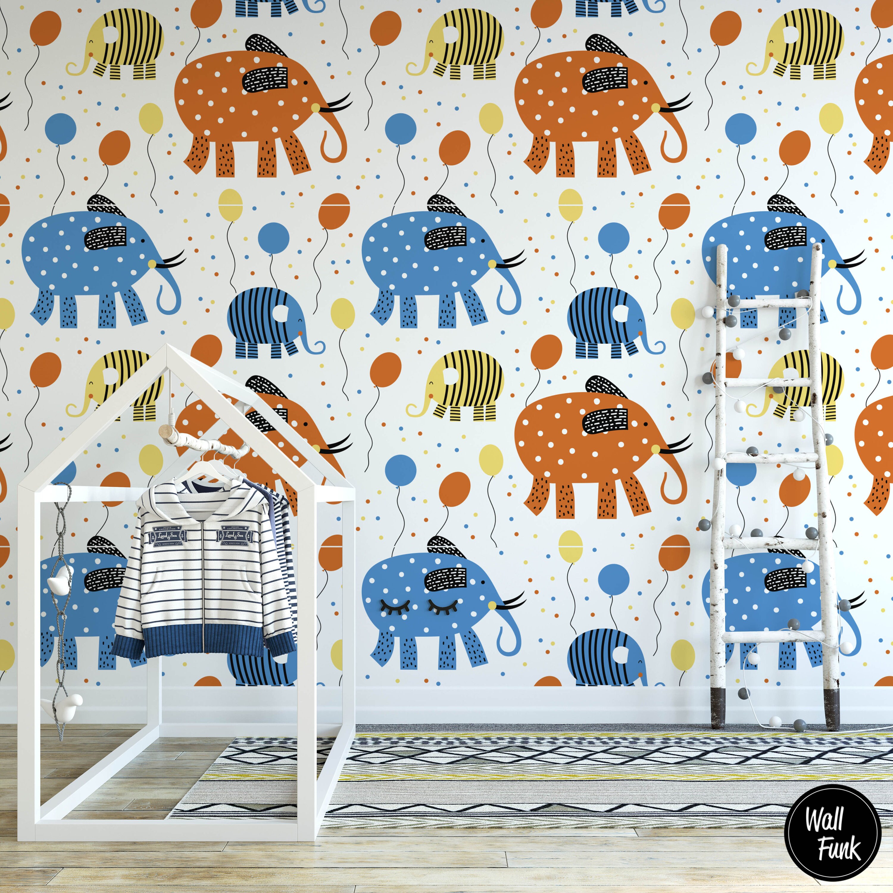 Elephant Nursery Wallpaper Nursery Wallpaper Removable Etsy