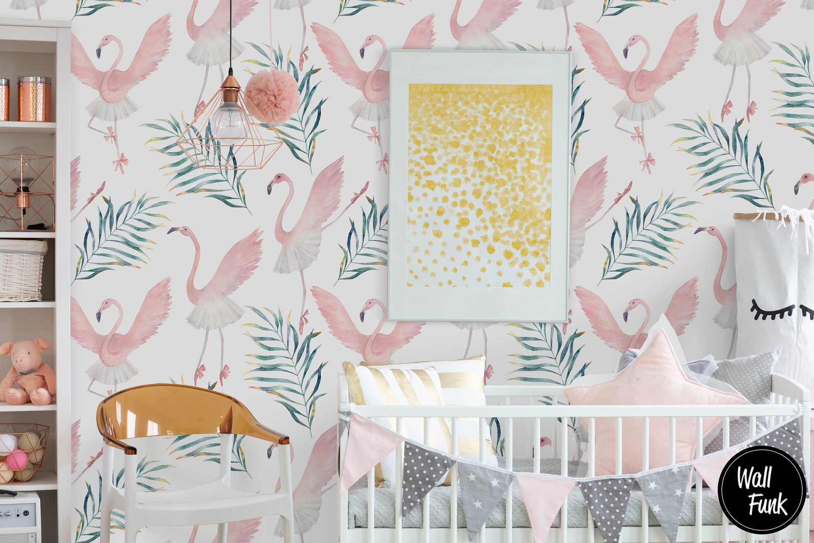 Flamingo Nursery Wallpaper Nursery Wallpaper Childrens - Etsy UK