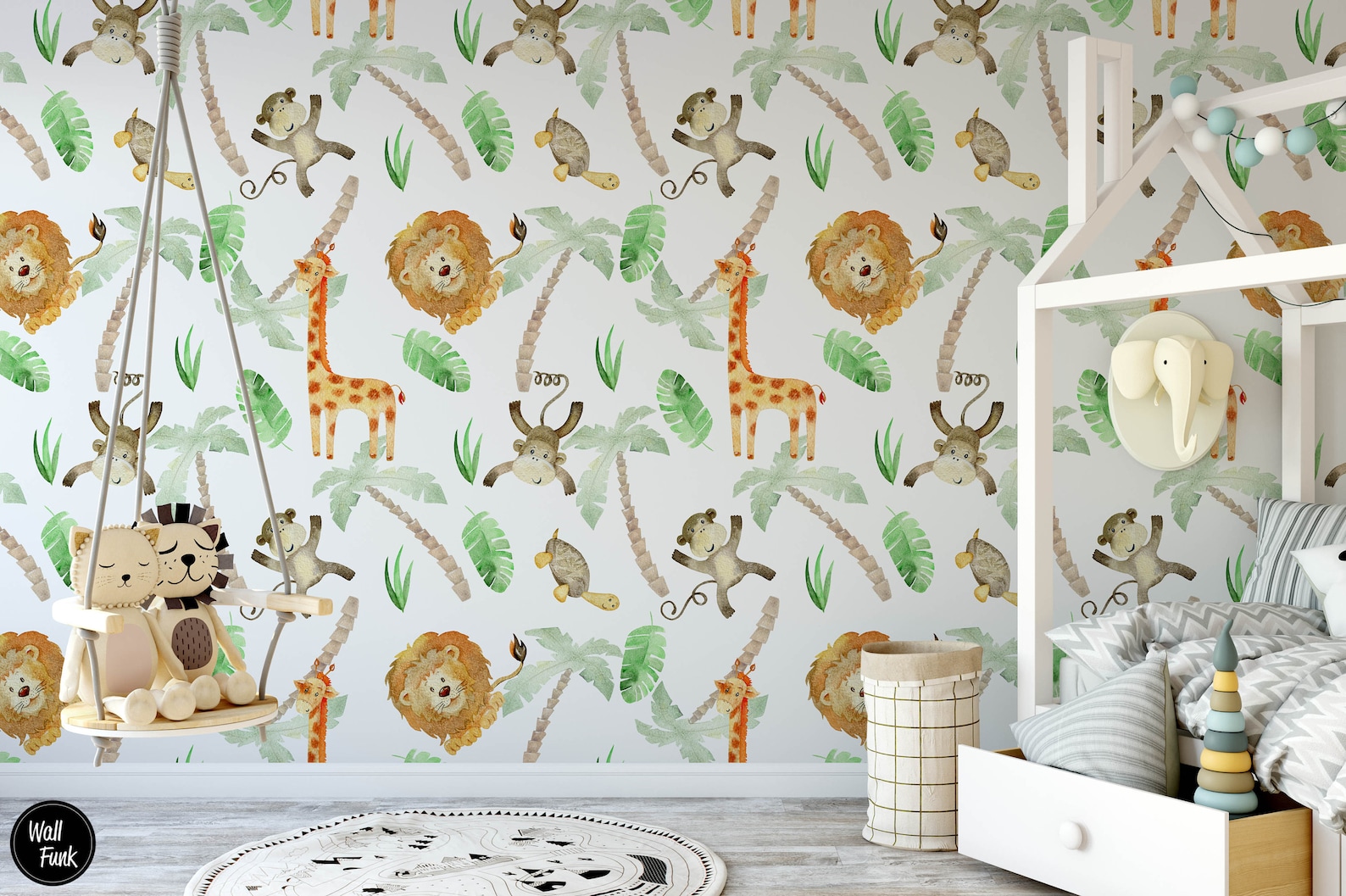Safari Nursery Wallpaper Jungle Nursery Wallpaper Childrens Etsy