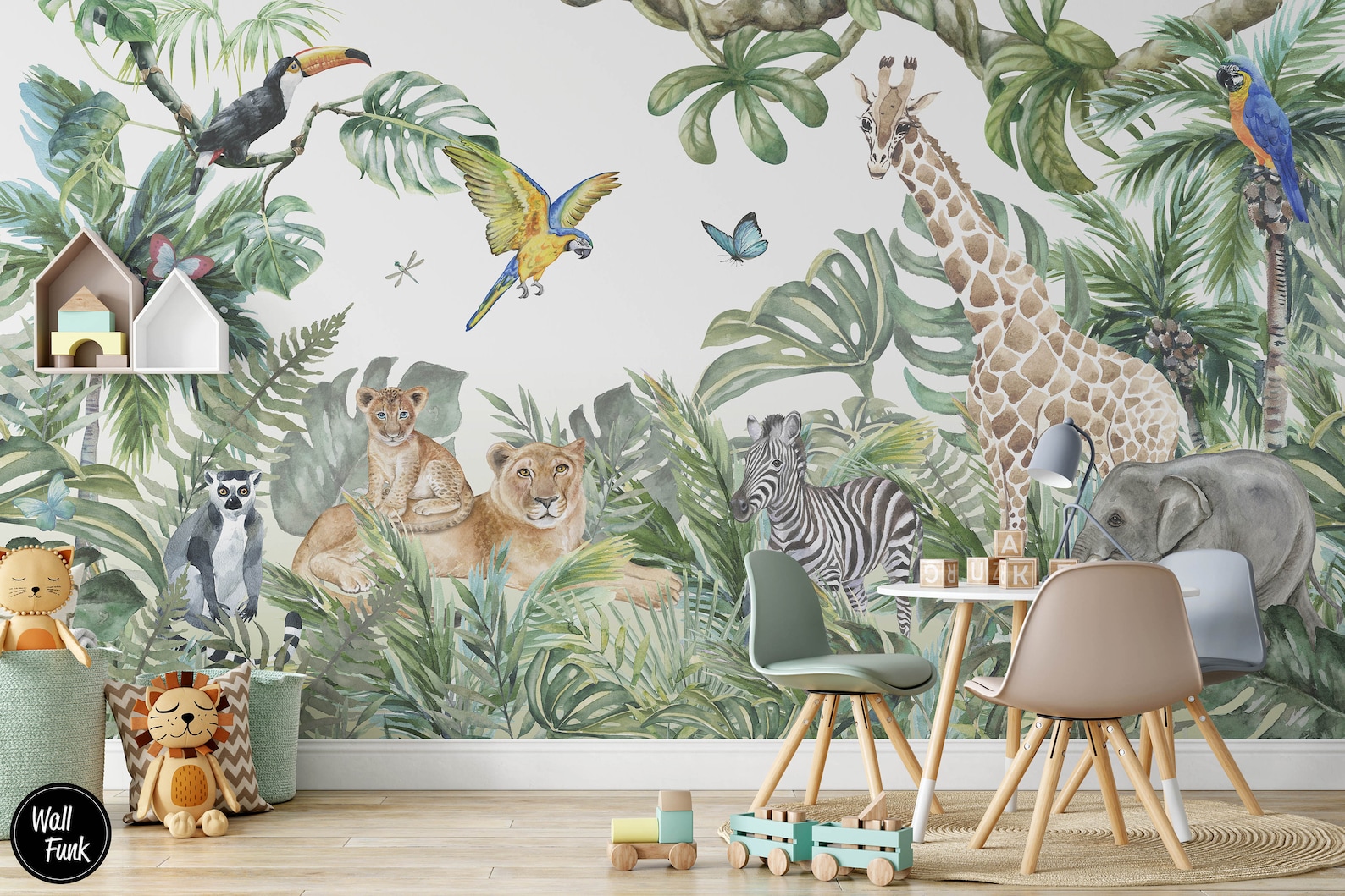 Safari Nursery Wallpaper Jungle Nursery Wallpaper Childrens | Etsy UK