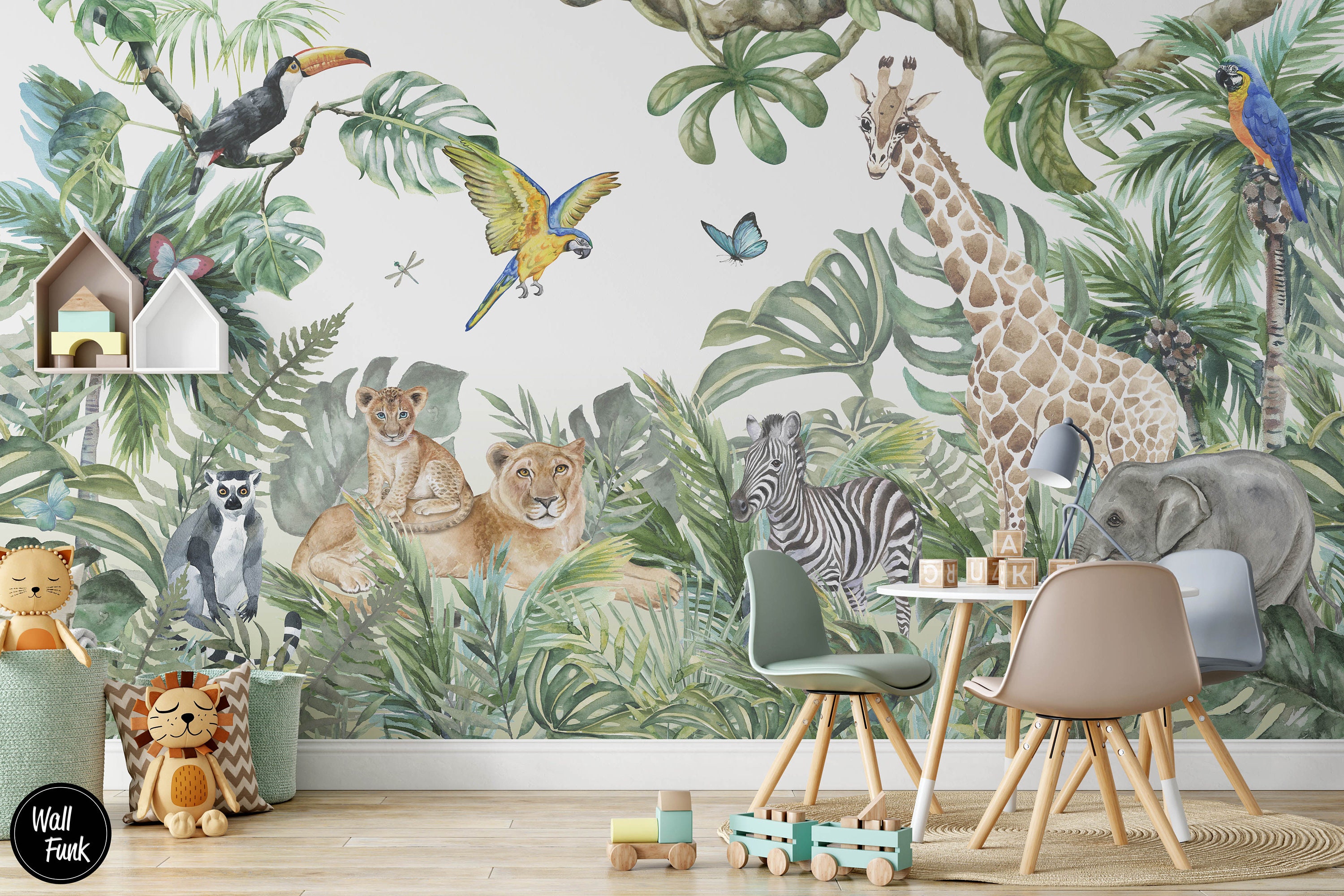 Safari Nursery Wallpaper Jungle Nursery Wallpaper Childrens - Etsy Safari Nursery Wallpaper Jungle Nursery Wallpaper Childrens - Etsy