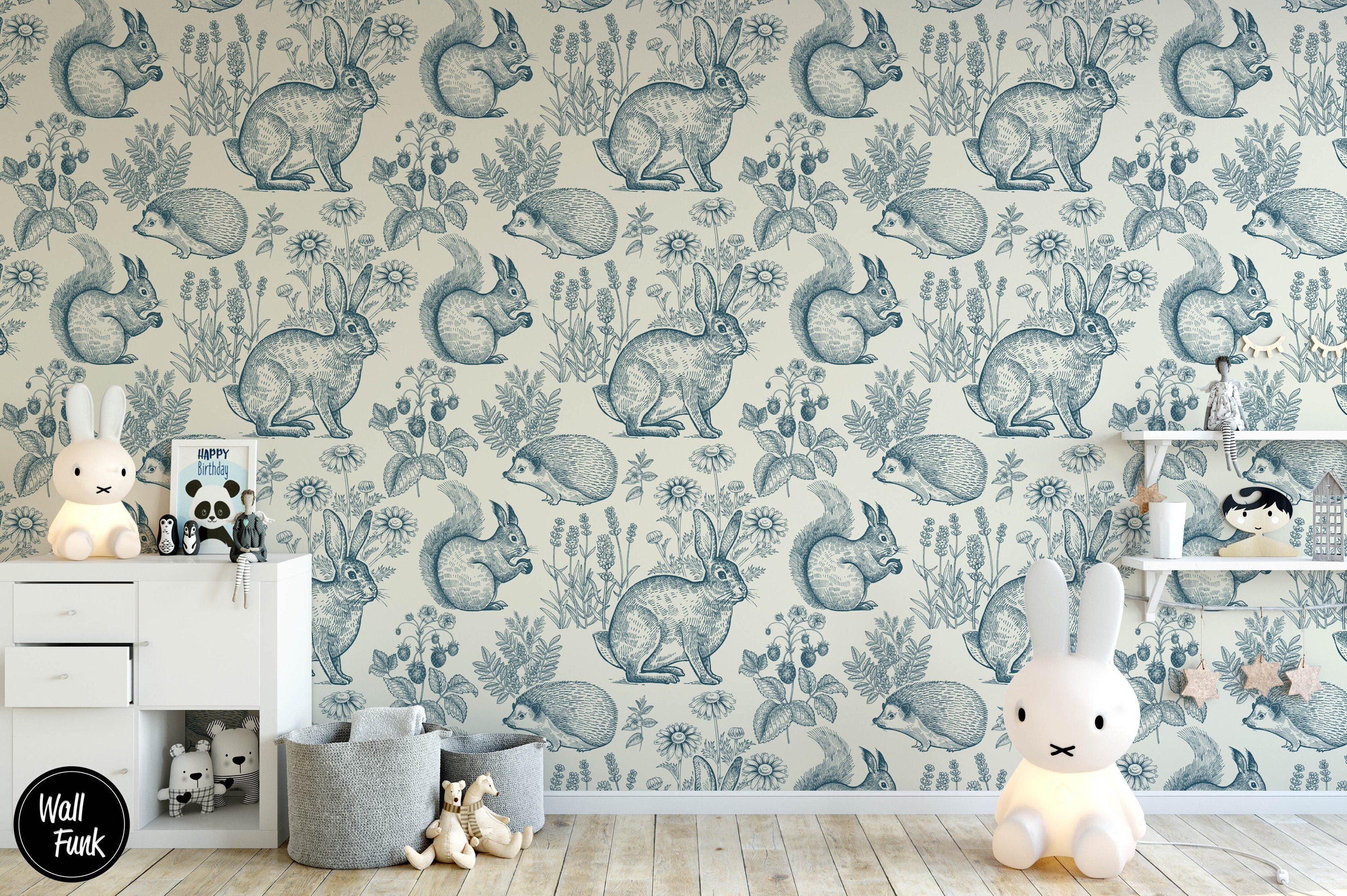Woodland Nursery Wallpaper Removable Nursery Wallpaper Etsy