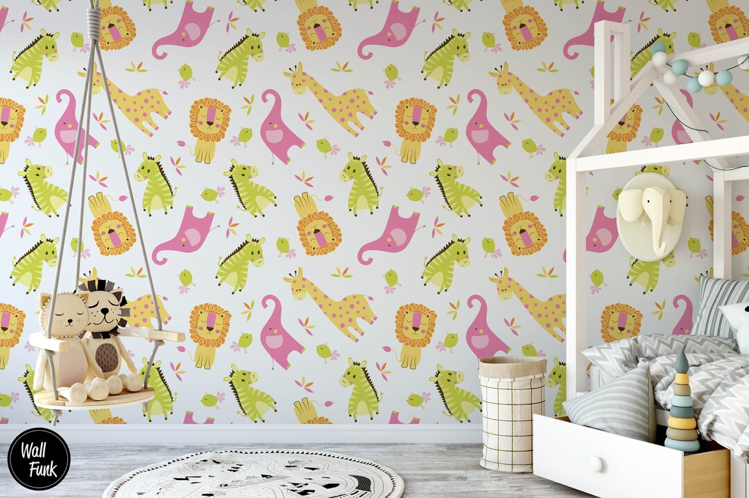 Safari Nursery Wallpaper, Jungle Nursery Wallpaper, Childrens Safari
