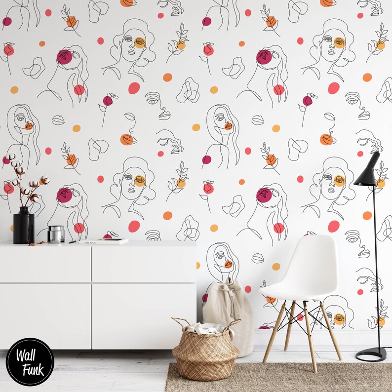 Abstract Removable Wallpaper Abstract Wallpaper Modern Etsy