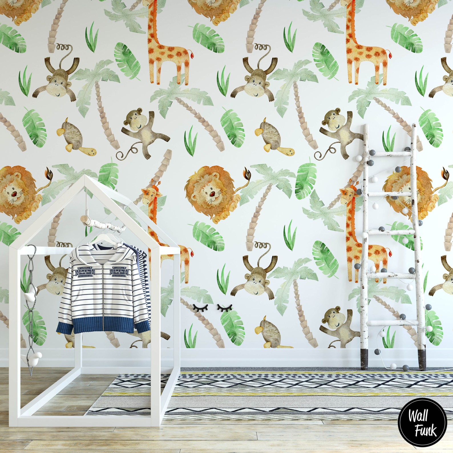 Safari Nursery Wallpaper Jungle Nursery Wallpaper Childrens - Etsy