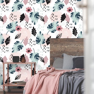 Removable Floral Wallpaper, Floral Removable Wallpaper, Floral Wallpaper, Floral Removable Wallpaper, Watercolour Floral Wallpaper F#90