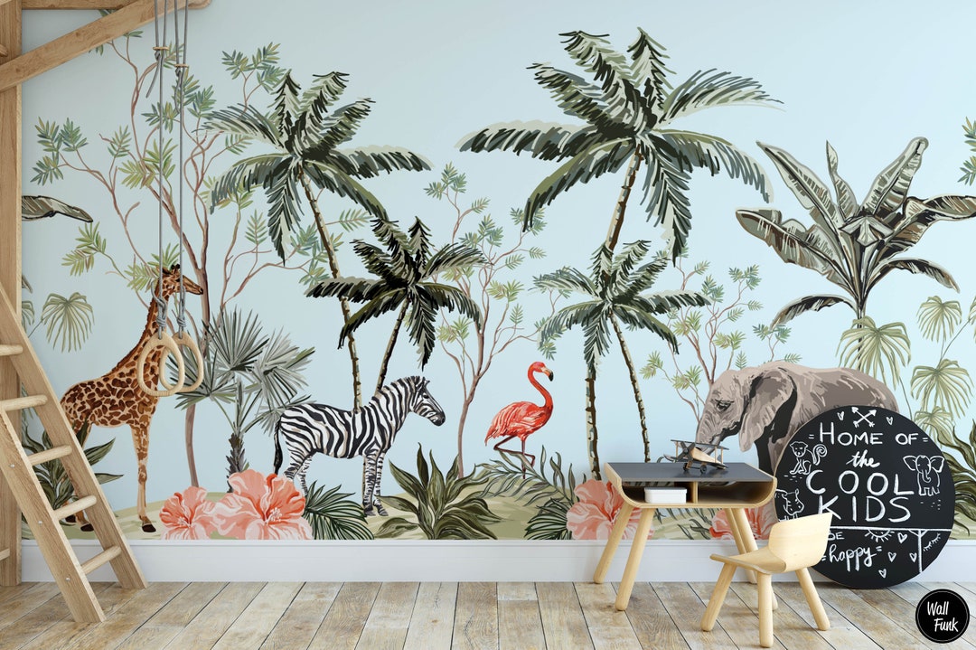 Safari Nursery Wallpaper, Jungle Nursery Wallpaper, Childrens Safari