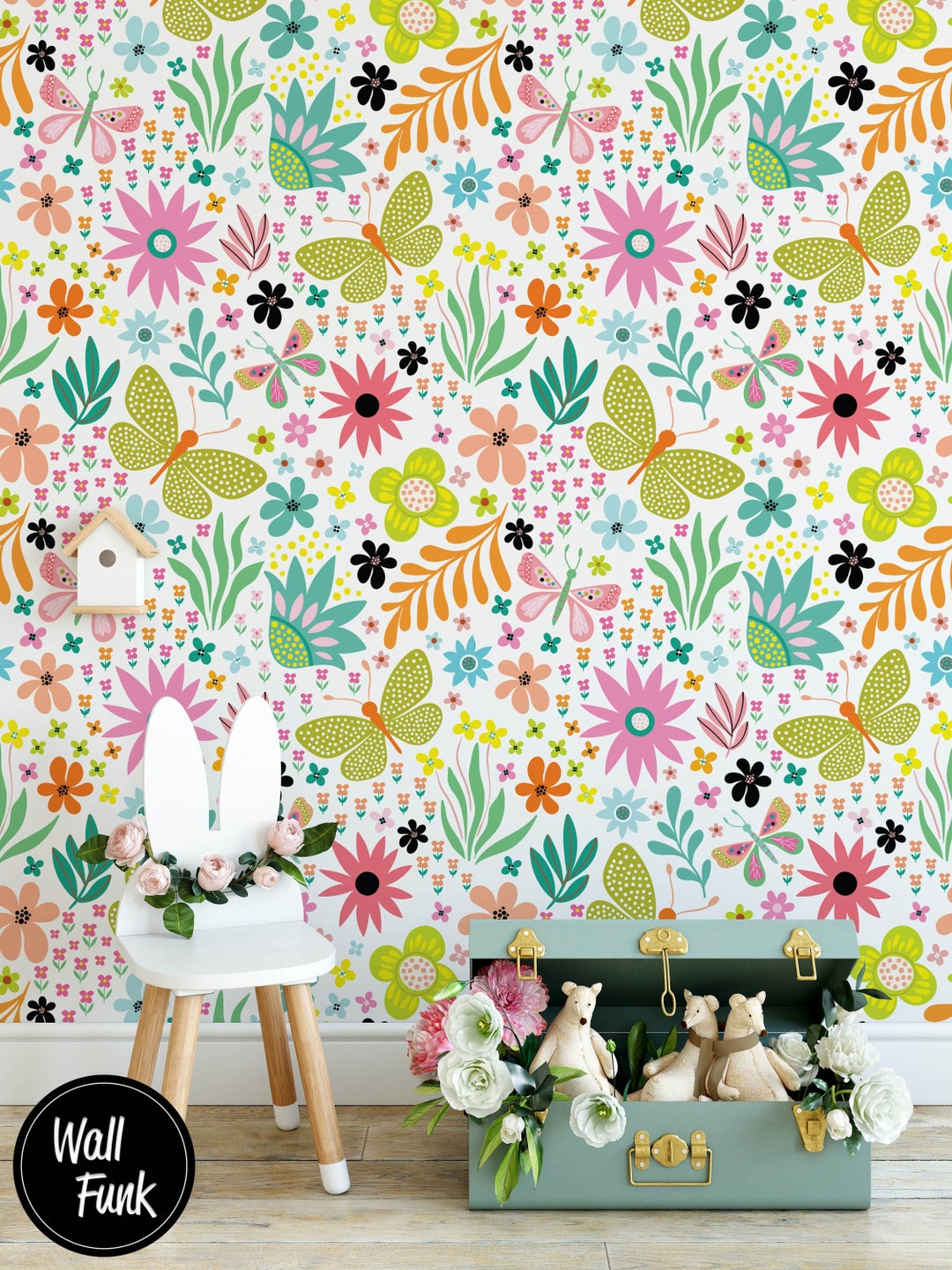 Floral Nursery Wallpaper, Nursery Wallpaper, Childrens Nursery ...
