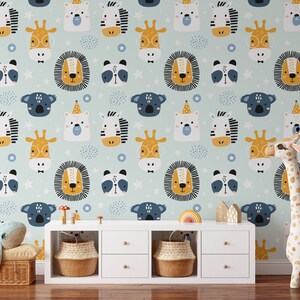 Safari Nursery Wallpaper, Jungle Nursery Wallpaper, Childrens Safari