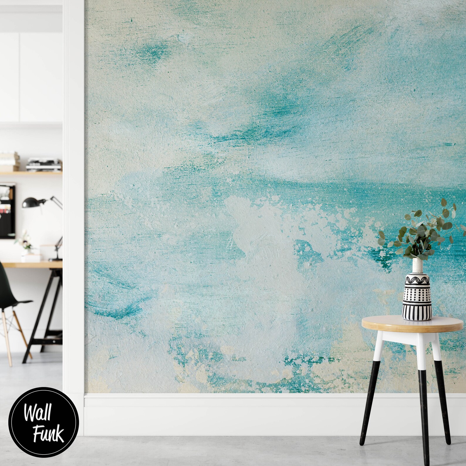 Removable Abstract Wallpaper Water Activated Temporary Stick Etsy