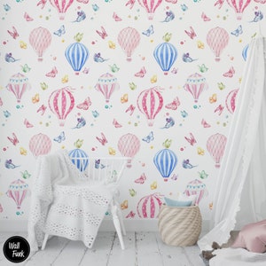 Balloon Nursery Wallpaper, Bastone temporaneo rimovibile su carta da parati Carta da parati per bambini Nursery Wallpaper, Carta da parati rimovibile per bambini, N # 316