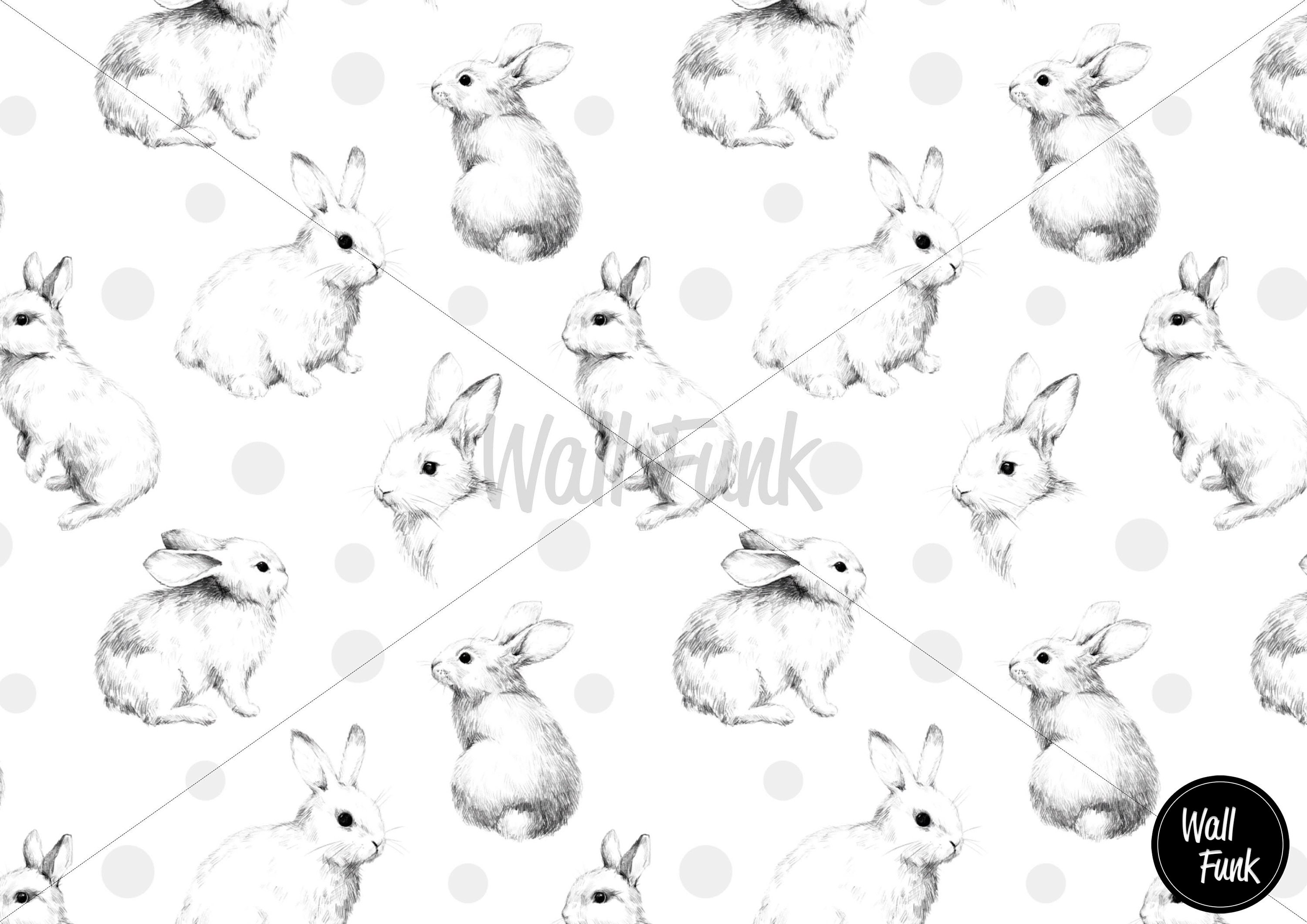 Rabbit Nursery Wallpaper Removable Wall Mural Nursery Custom Etsy