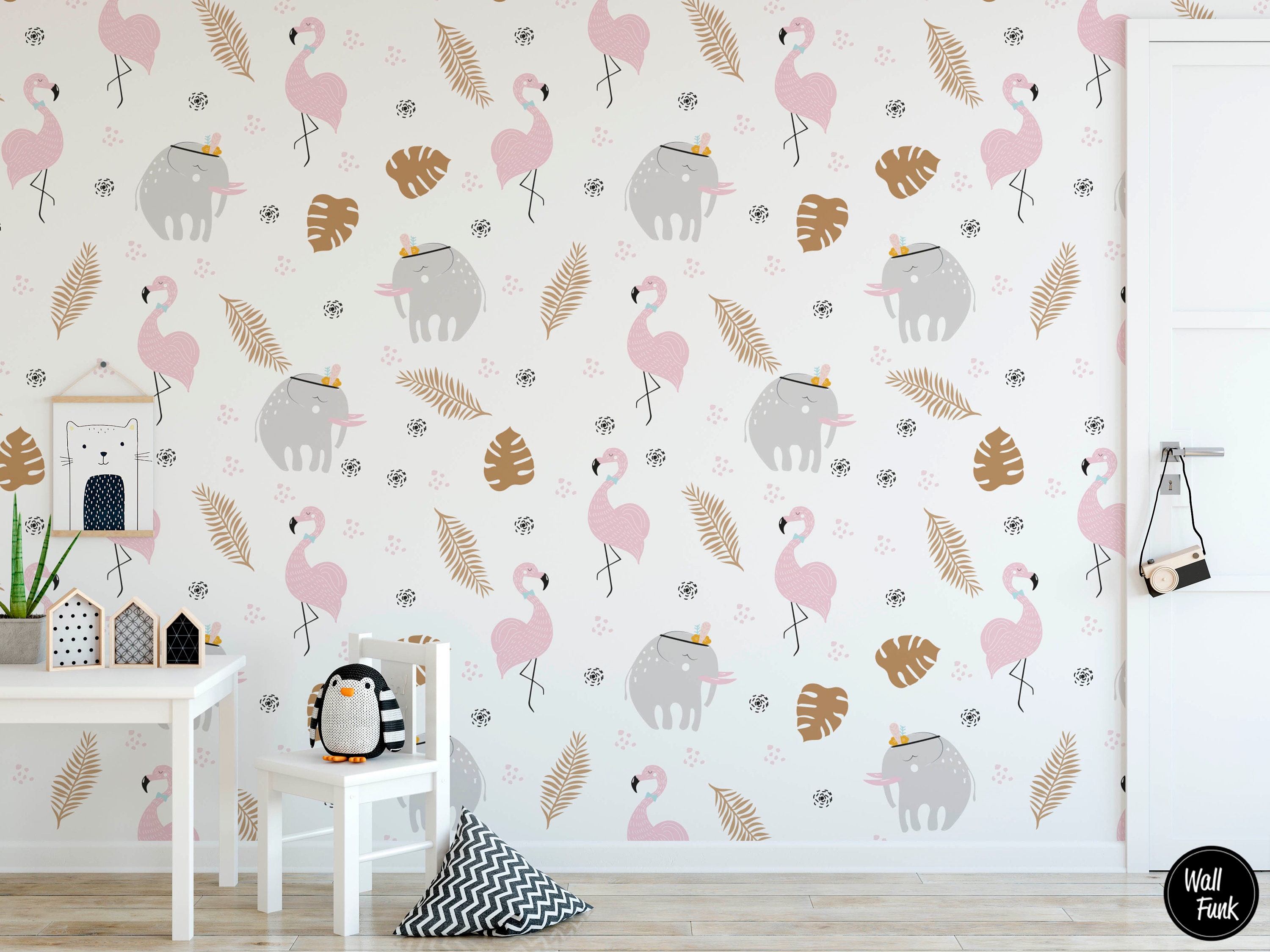 Elephant Nursery Wallpaper Nursery Wallpaper Removable Etsy