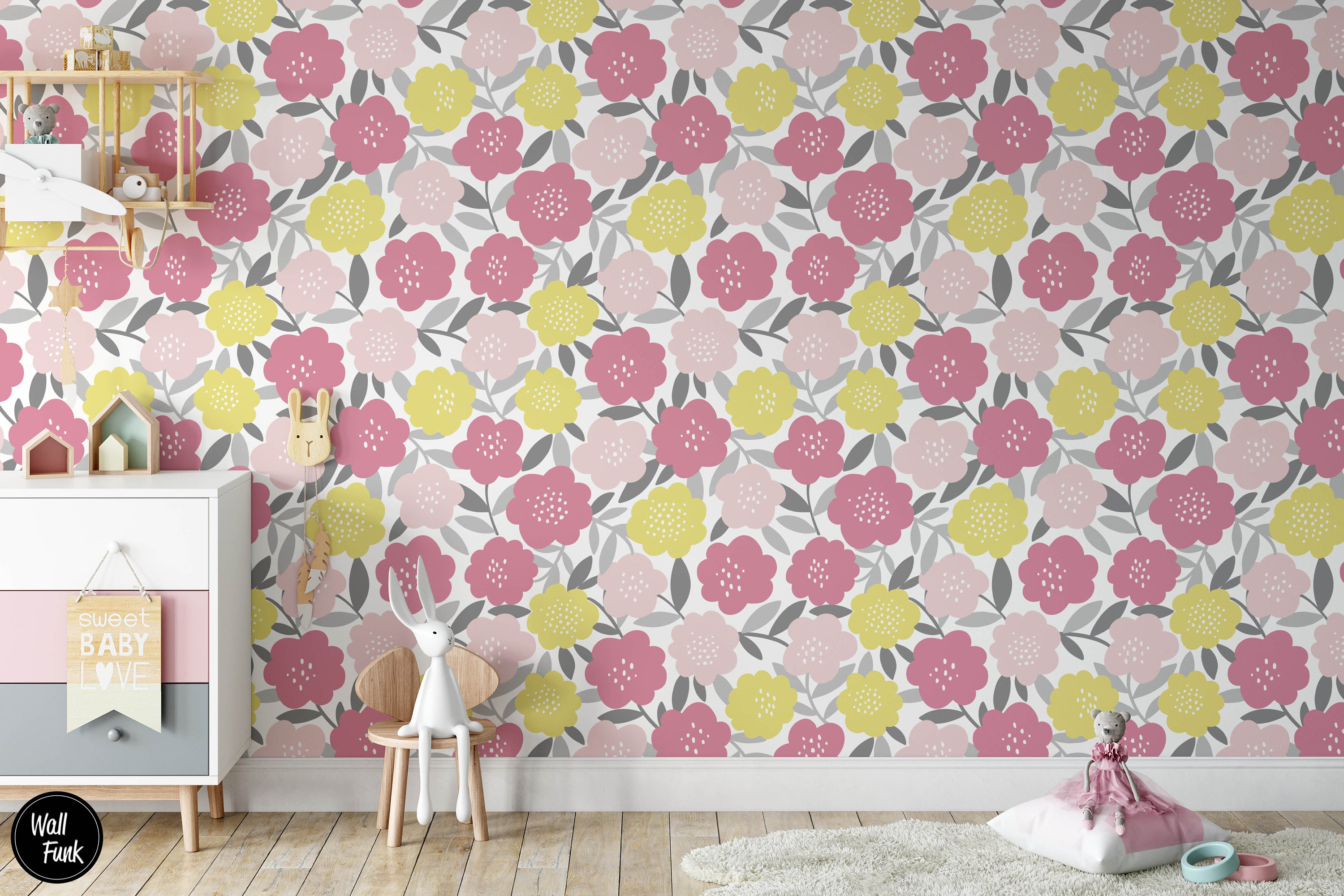 Floral Nursery Wallpaper Nursery Wallpaper Childrens Nursery Etsy
