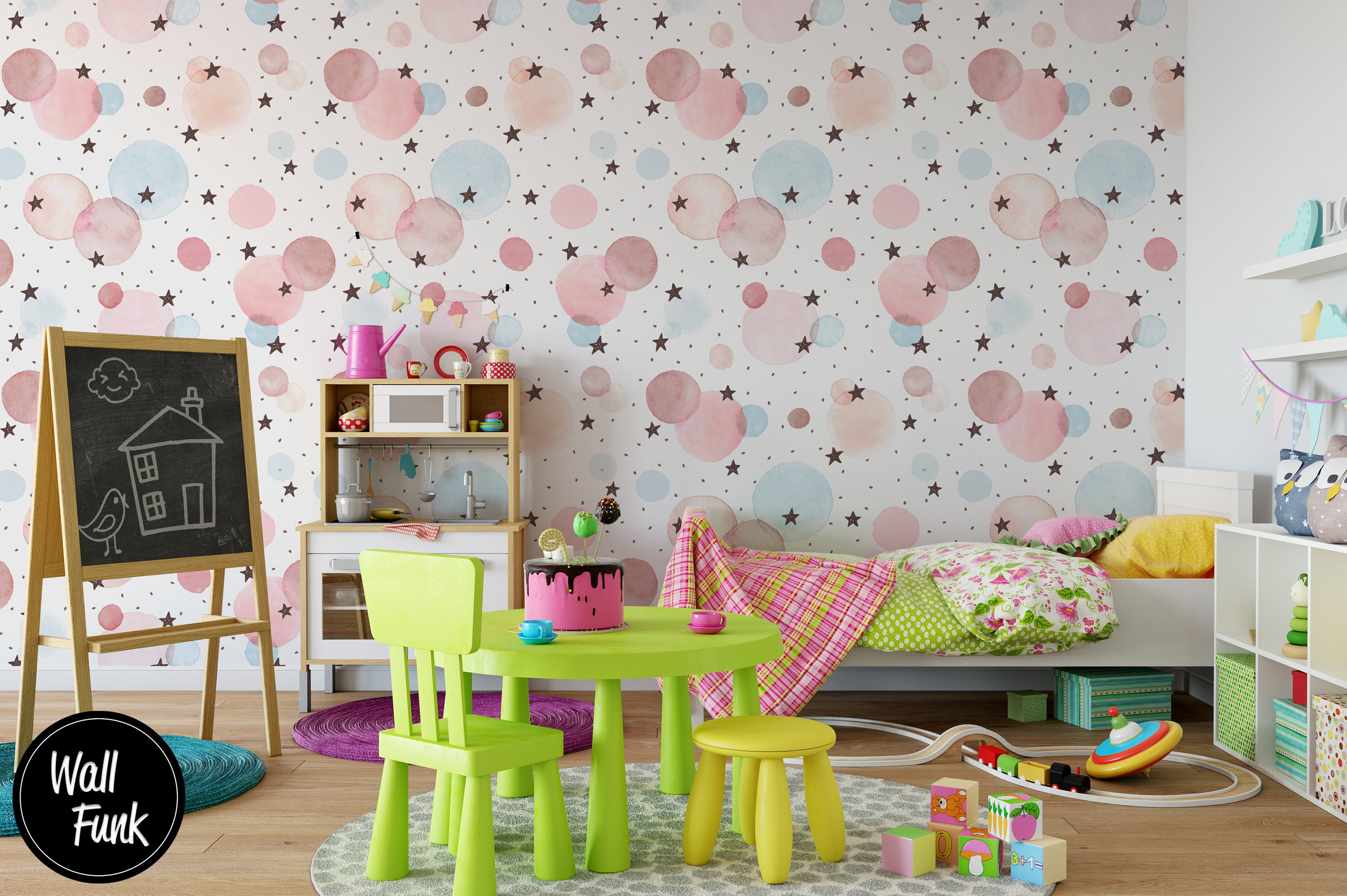 Polka Dot Nursery Wallpaper Removable Nursery Wallpaper Etsy
