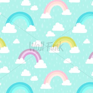 Rainbow Nursery Wallpaper, Boho Nursery, Rainbow Removable Wallpaper, Children's Nursery Wallpaper, Kid's Removable Wallpaper Decor, N146 image 8