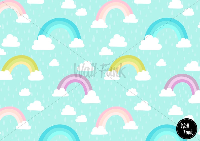 Rainbow Nursery Wallpaper, Boho Nursery, Rainbow Removable Wallpaper, Children's Nursery Wallpaper, Kid's Removable Wallpaper Decor, N146 image 8