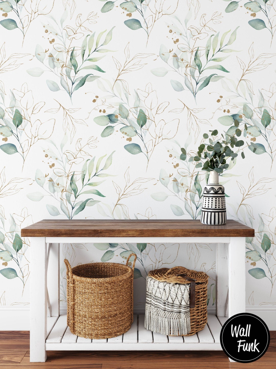 Removable Floral Wallpaper, Floral Removable Wallpaper, Floral