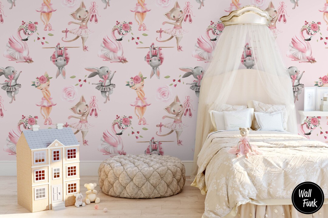 Animal Nursery Wallpaper, Removable Wall Mural Nursery, Custom Nursery