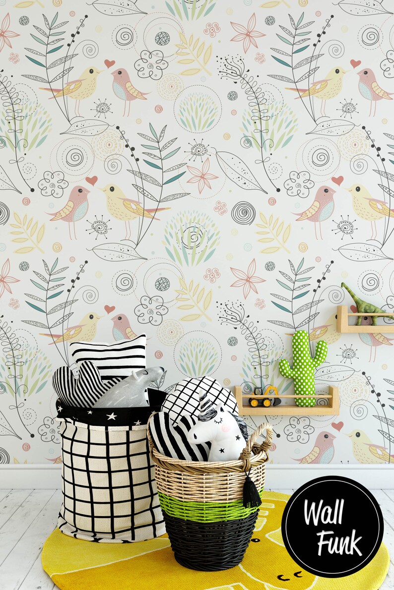 Floral Nursery Wallpaper Nursery Wallpaper Childrens Nursery Etsy UK