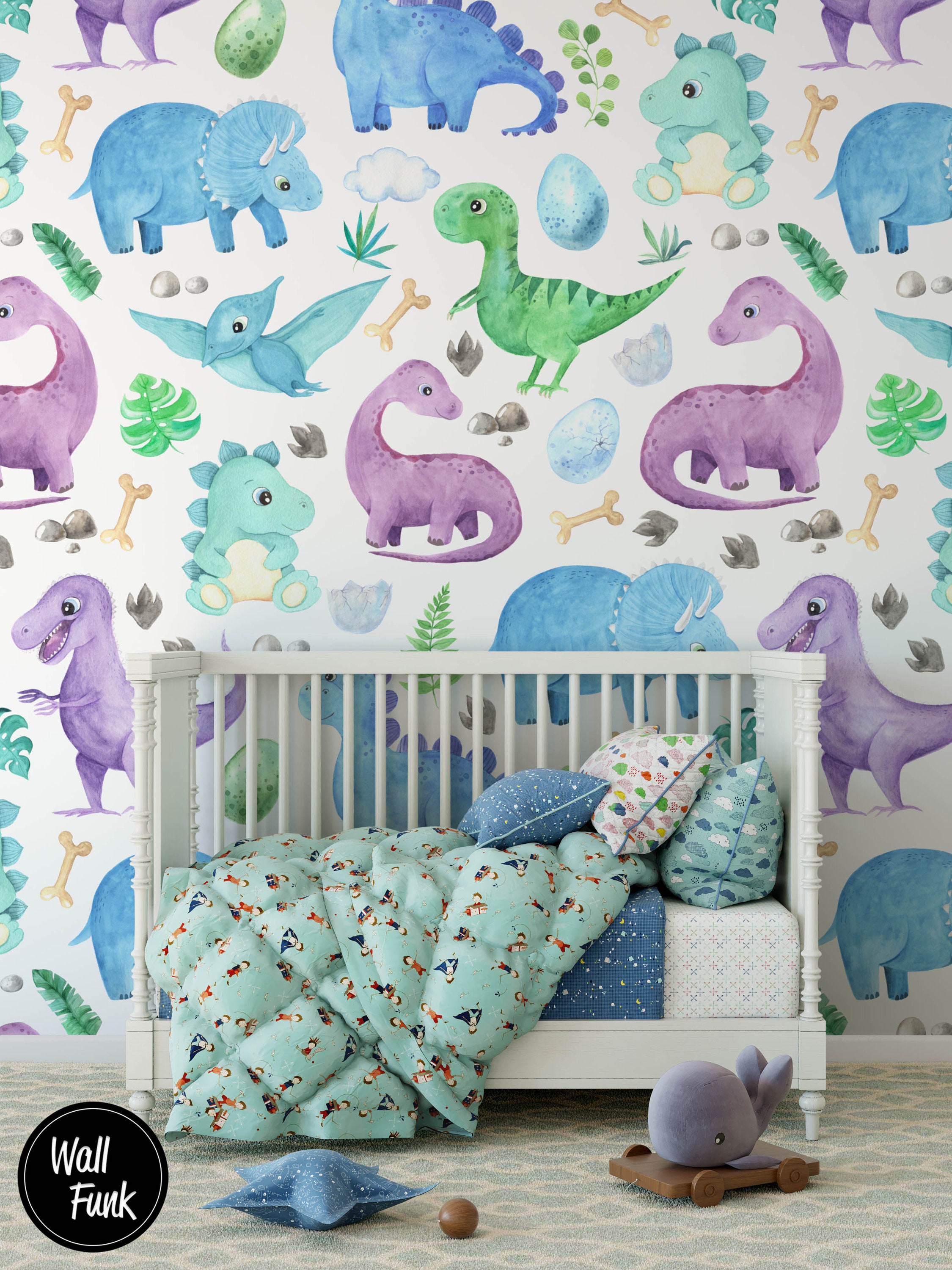 Dinosaur Wallpaper Removable Dinosaur Nursery Wallpaper Etsy UK