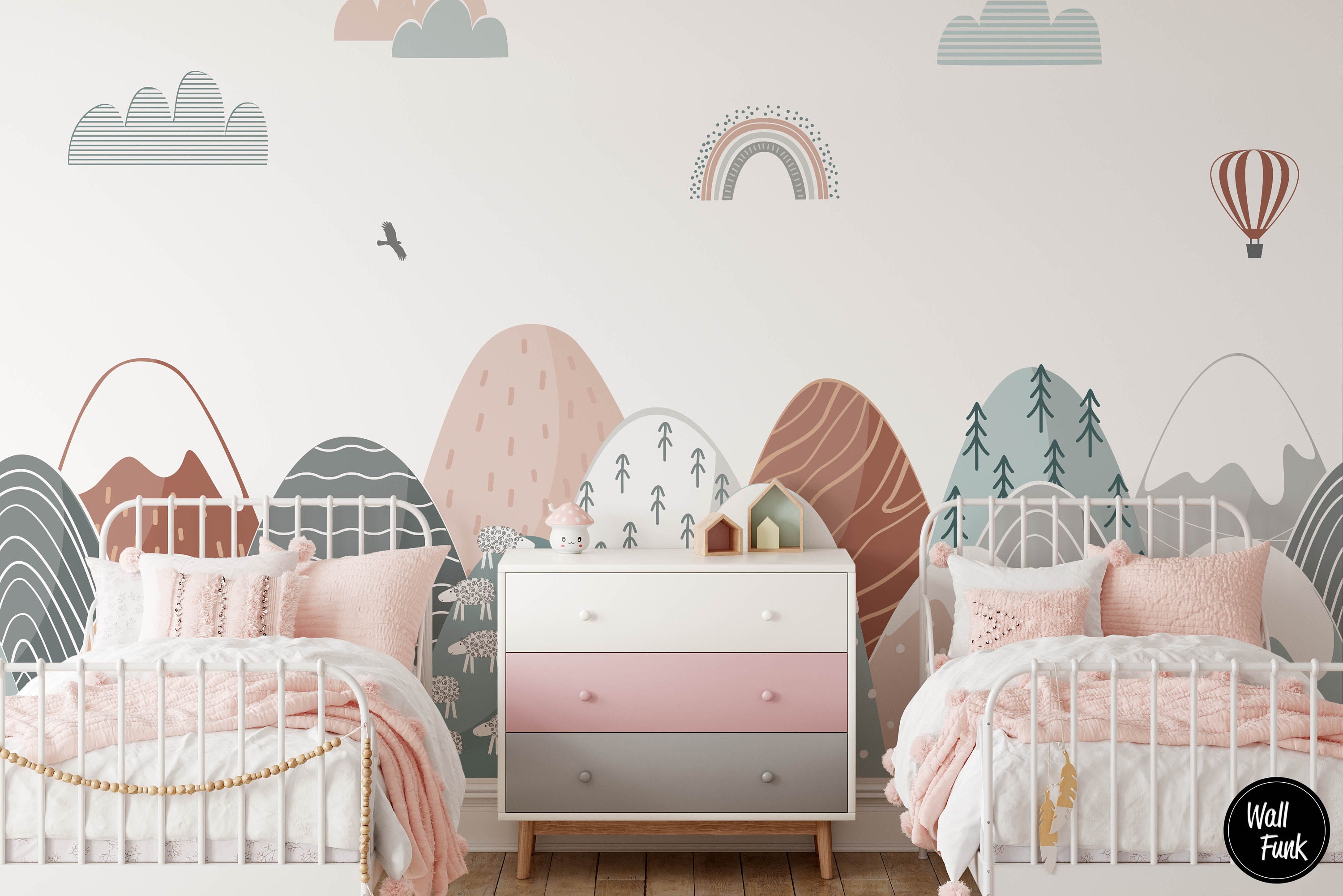 Mountain Nursery Wallpaper Mountain Wallpaper Removable Etsy UK