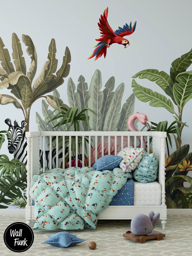 Safari Nursery Wallpaper Jungle Nursery Wallpaper Childrens - Etsy UK