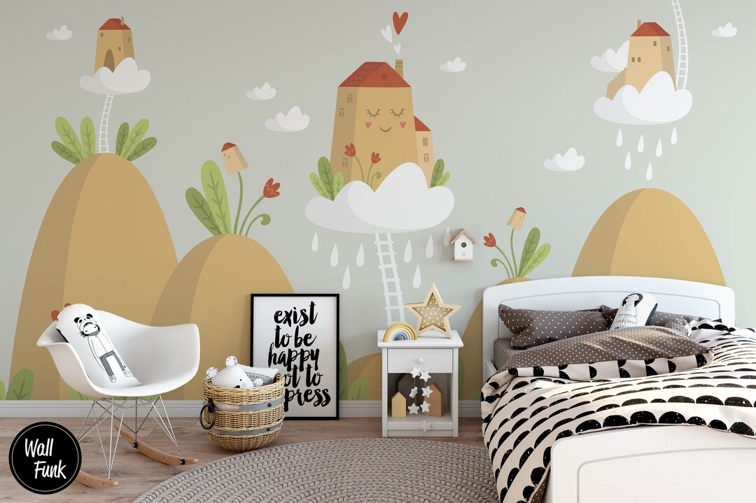Mountain Nursery Wallpaper Mountain Wallpaper Removable Etsy