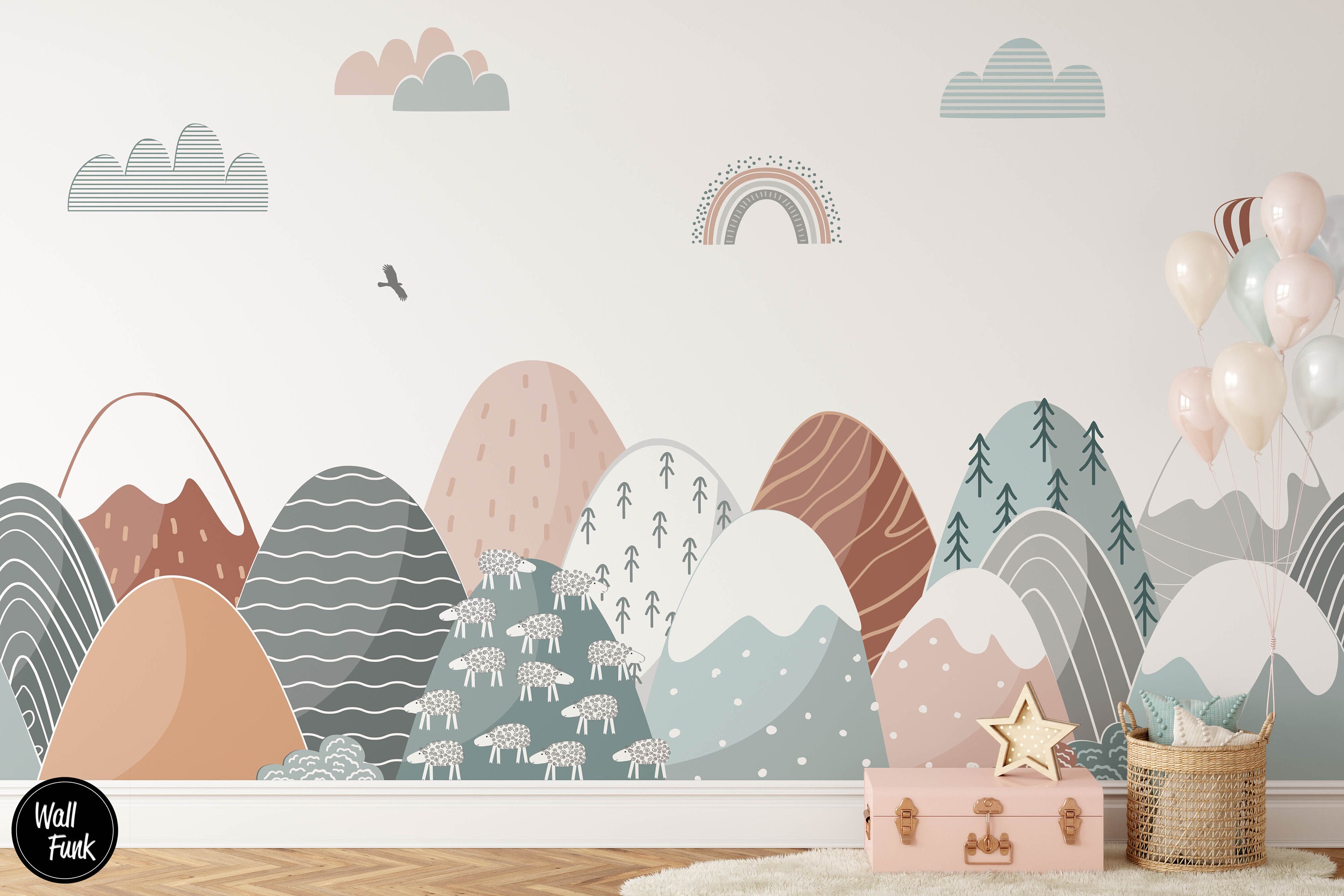 Mountain Nursery Wallpaper Mountain Wallpaper Removable - Etsy UK