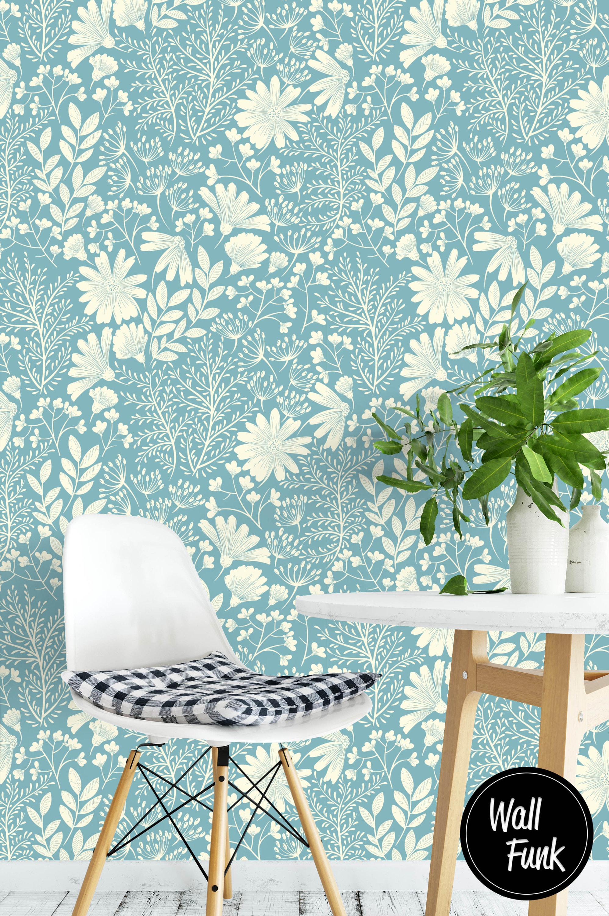 Removable Floral Wallpaper Water Activated Temporary Stick on Etsy UK
