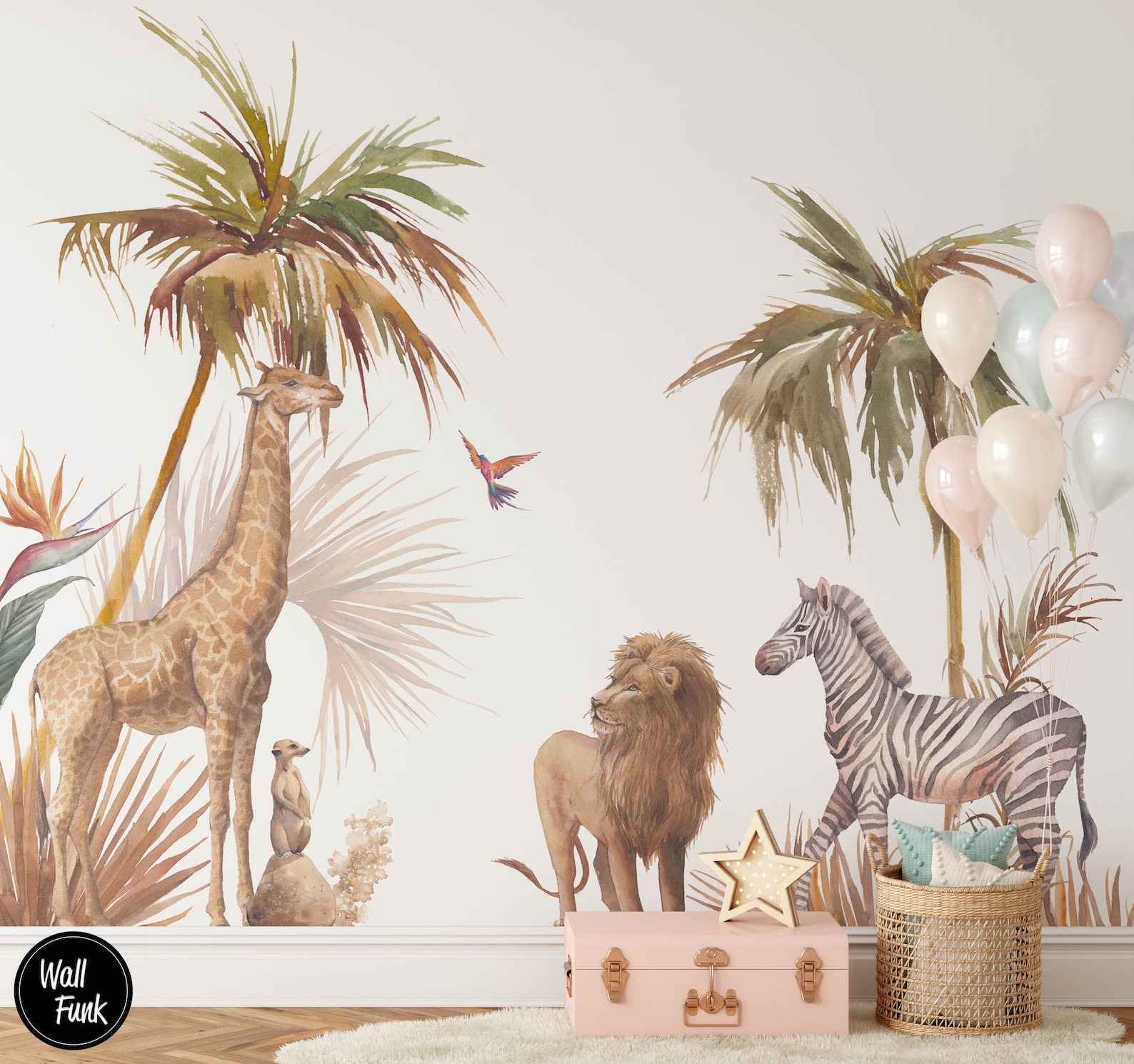 safari baby nursery wallpaper