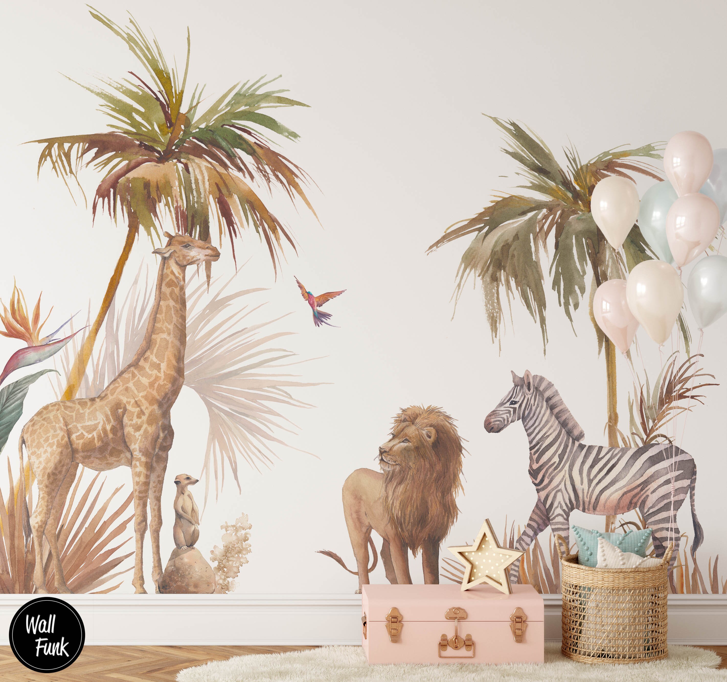 Safari Nursery Wallpaper Jungle Nursery Wallpaper Childrens - Etsy UK