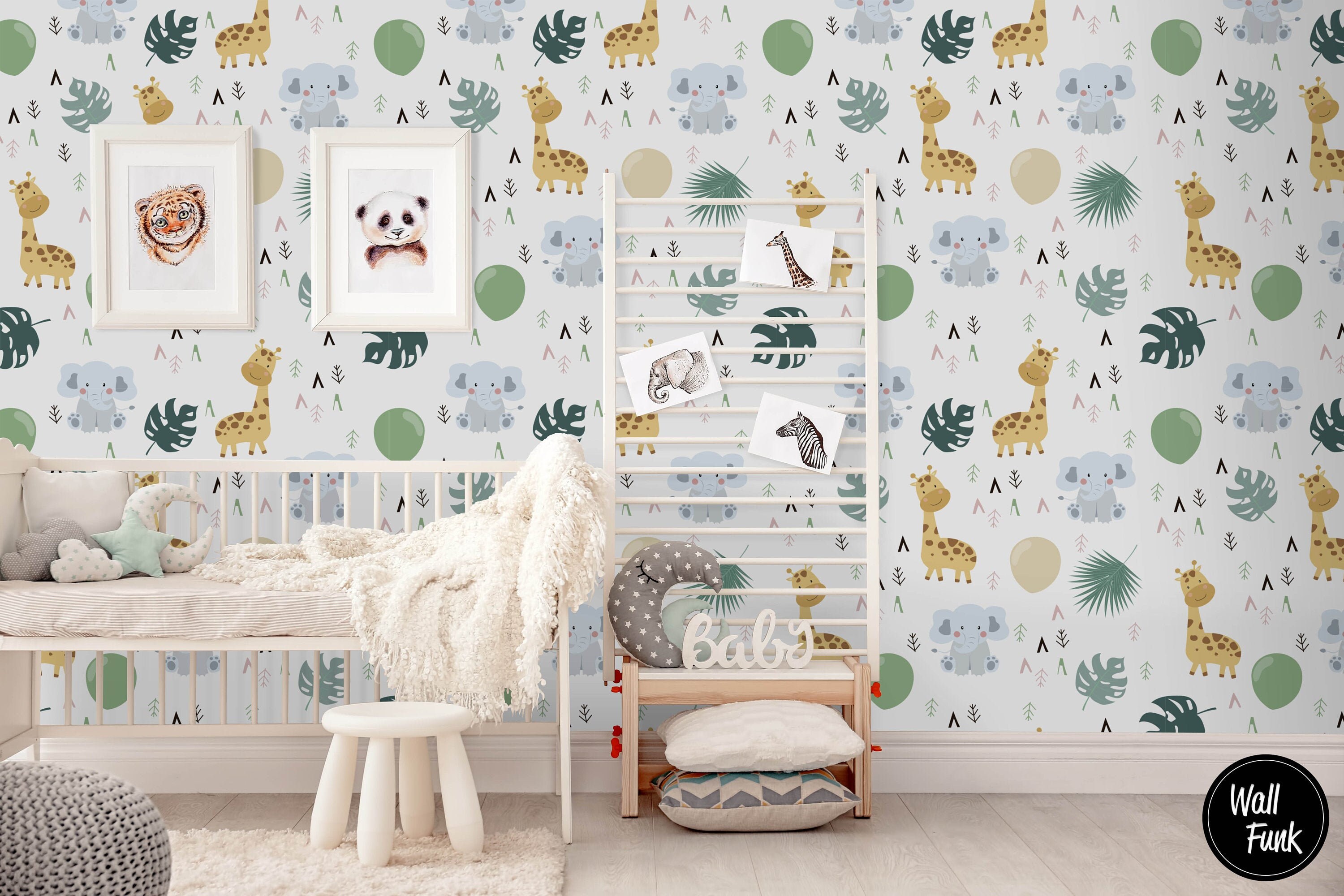 Safari Nursery Wallpaper Jungle Nursery Wallpaper Childrens - Etsy UK