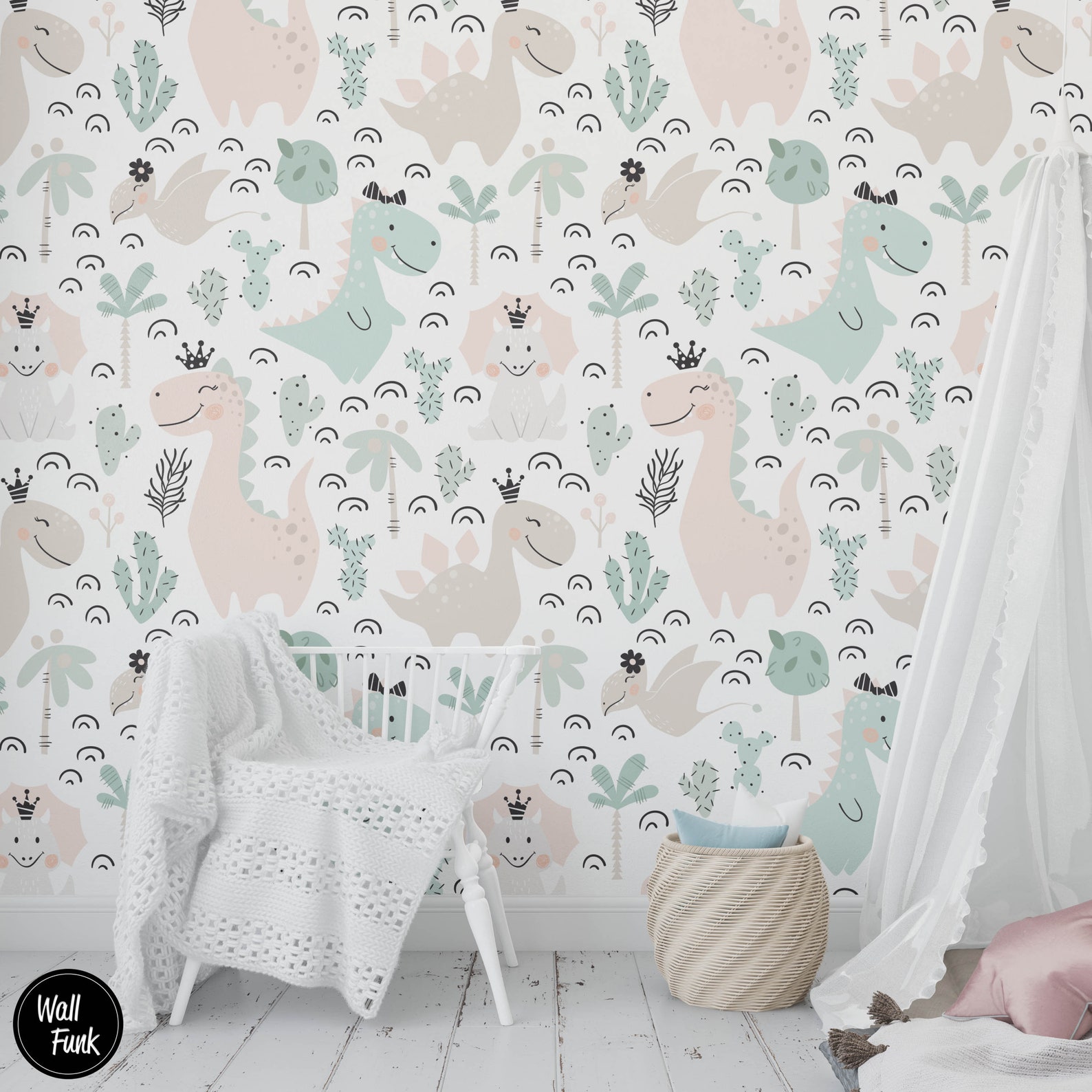 Dinosaur Wallpaper Removable Dinosaur Nursery Wallpaper - Etsy UK